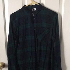 Green and Black button up flannel